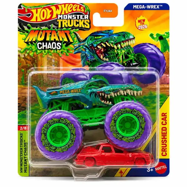 Masinuta Hot Wheels, Monster Truck, Mutant Chaos, Mega-Wrex, JHY55