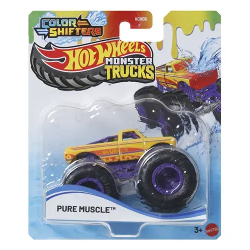 Masinuta Hot Wheels Monster Trucks - Color Shifters, Pure Muscle, 1:64