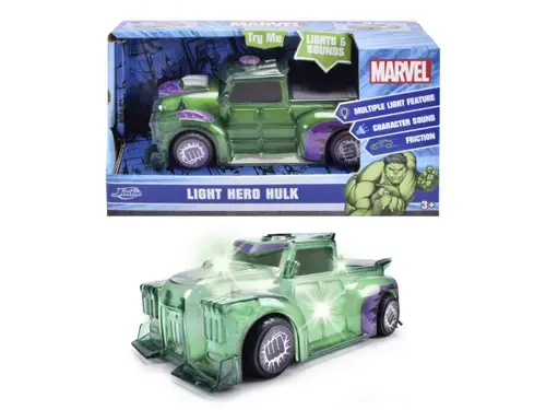 Masinuta Light Hero Hulk, cu sunete si lumini (Verde)