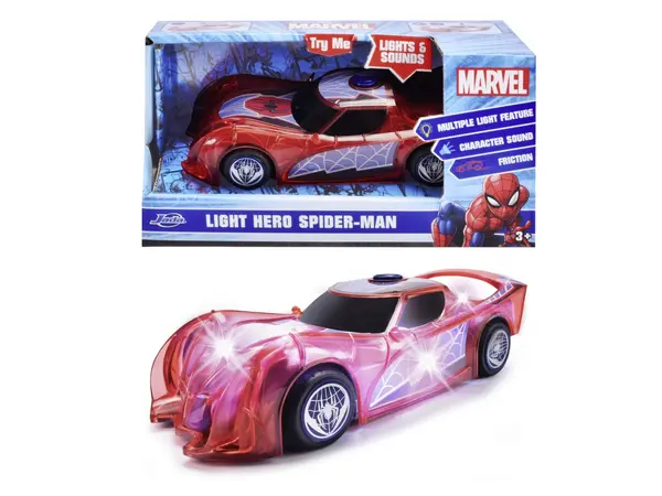 Masinuta - Marvel - Light Hero Spider Man cu sunete si lumini | Jada Toys