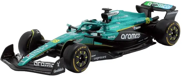 Mașinuță metalică Bburago - Aston Martin F1 AMR25, 1:43, Lance Stroll nr. 18