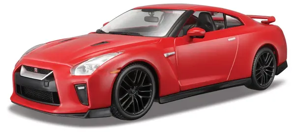 Mașinuță metalică Bburago - Nissan GT-R (R35) Coupe 2017, 1:24, roșu