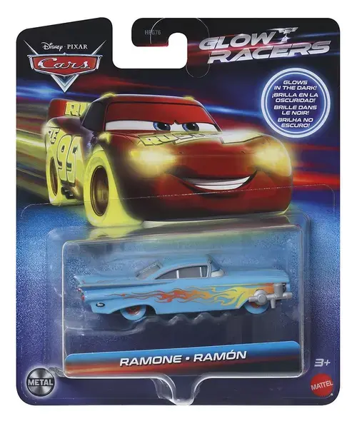 Masinuta metalica Cars Glow Racers - Ramon (Albastru)