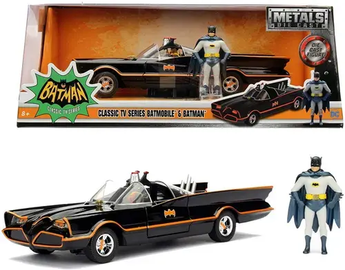 Masinuta metalica cu figurine DC Batman Batmobile 1966, Scara: 1:24