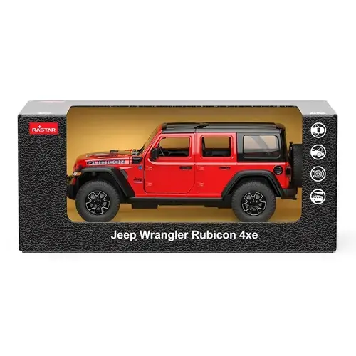 Masinuta metalica Jeep Wrangler Rubicon 4XE, scara 1 la 24 (Rosu)