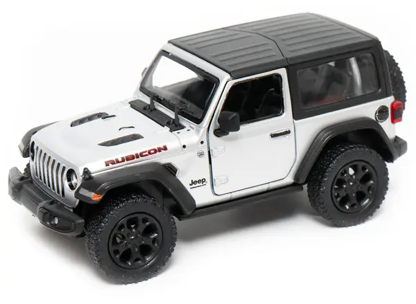 Mașinuță metalică Kinsmart - 2018 Jeep Wrangler, Hard Top, 1:34, gri deschis