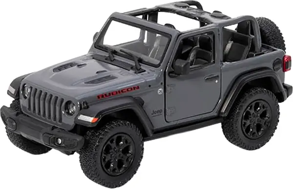 Mașinuță metalică Kinsmart - 2018 Jeep Wrangler Open Top, 1:34, grafit