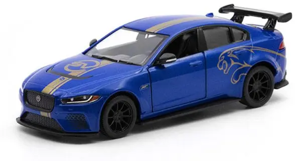 Mașinuță metalică Kinsmart - Jaguar XE SV Project 8 2018, 1:36, albastru