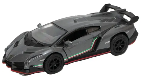 Mașinuță metalică Kinsmart - Lamborghini Veneno, 1:36, grafit