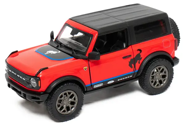 Mașinuță metalică Kinsmart Livery Edition - 2022 Ford Bronco, 1:34, roșu