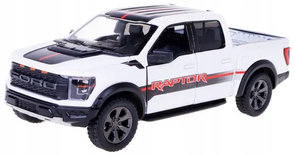 Mașinuță metalică Kinsmart Livery Edition - 2022 Ford F-150 Raptor, 1:46, alb