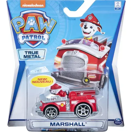 Masinuta Paw Patrol True Metal Marshall cu masina de pompieri, 1:55