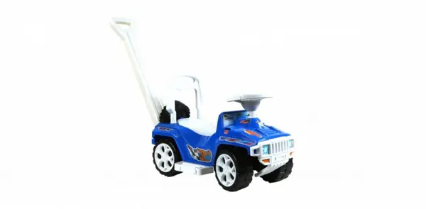 Masinuta pentru copii Novokids My first SUV Car XXL Albastru, Lungime 85 cm, maner de impins detasabil pentru parinti, spatiu pentru depozitare