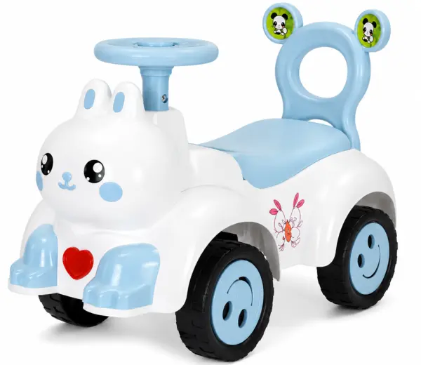 Masinuta ride-on fara pedale Iepuras cu muzica si lumini - Albastru