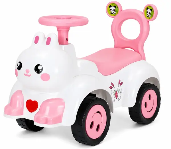 Masinuta ride-on fara pedale Iepuras cu muzica si lumini - Roz