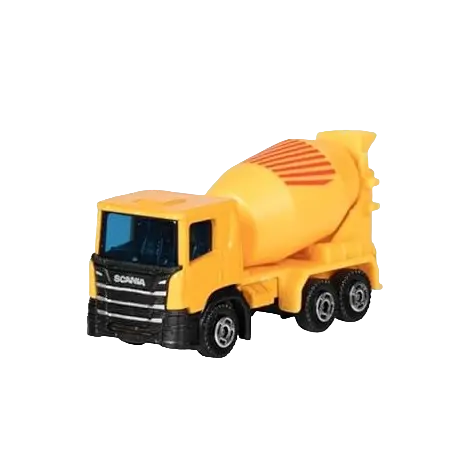 Masinuta utilitara die-cast, scara 1:102, 7.5 cm lungime, camion betoniera
