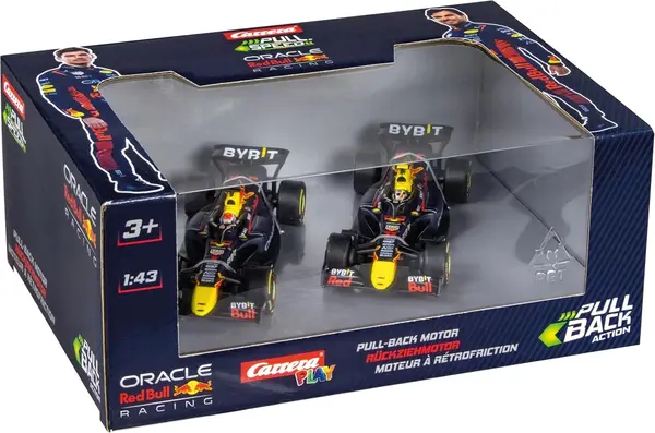 Mașinuțe pntru copii Carrera - Red Bull, Pull & back, două bucăți, 1:43