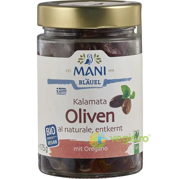 Masline Kalamata fara Samburi cu Oregano Ecologice/Bio 175g