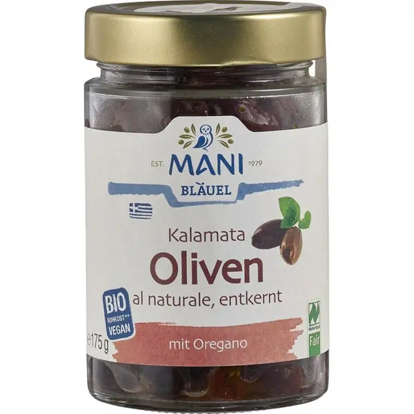 Masline kalamata fara samburi cu oregano raw vegan, eco - 175 g