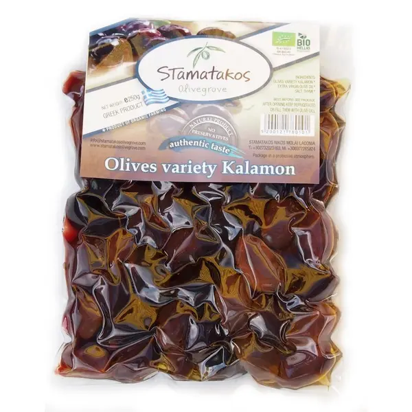 Masline kalamata, vidate, bio, 250g, Stamatakos Olivegrove