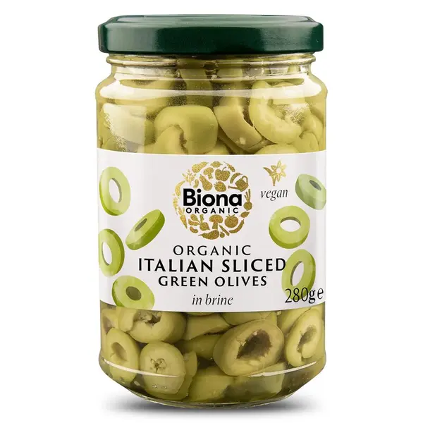 Masline verzi italine feliate in saramura bio 280g Biona