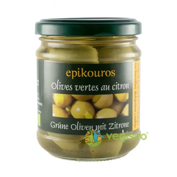 Masline Verzi Umplute cu Lamaie Ecologice/Bio 190g