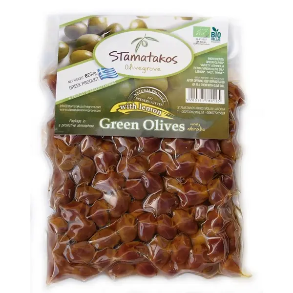 Masline verzi vidate bio 250g Stamatakos Olivegrove