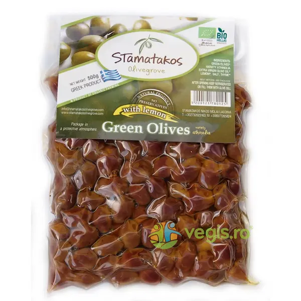 Masline Verzi Vidate Ecologice/Bio 500g
