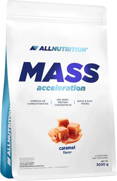 Mass Acceleration Gainer, ciocolată cu arahide și caramel, 3 kg, AllNutrition