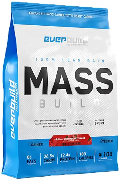 Mass Build Gainer, shake de ciocolată de lux, 5.45 kg, Everbuild