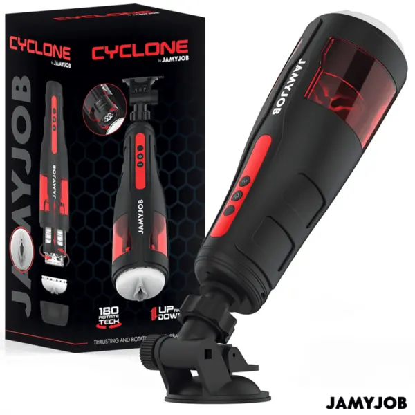 Masturbator automat JAMYJOB – Cyclone, rotație și mișcare automată, 10 moduri, USB, silicon medical