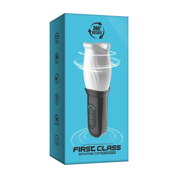 Masturbator automat rotativ pentru bărbați B – First Class, TPE, 4 moduri de rotație, 3 viteze, USB, Waterproof