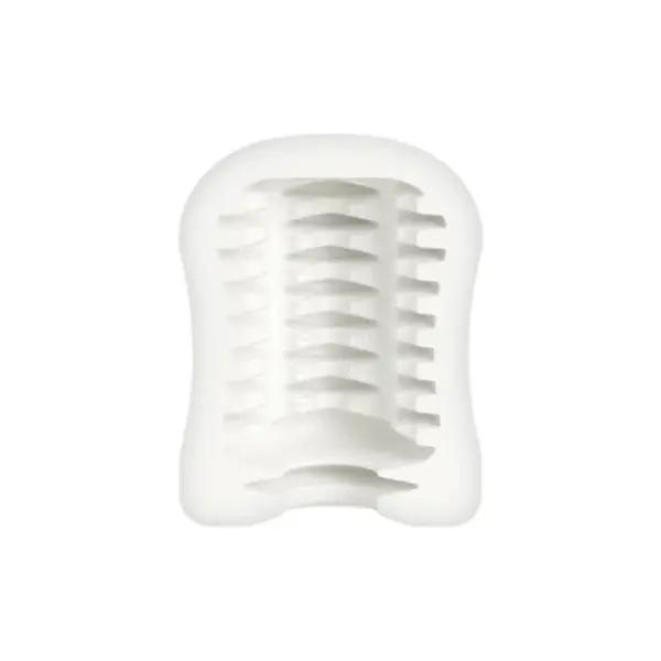 Masturbator manual MYSTIM MasturbaTIN Ribbed Rita, din TPE texturat pentru stimulare intensă, alb