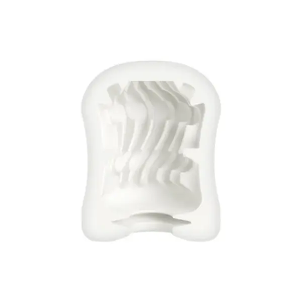 Masturbator manual MYSTIM MasturbaTIN Swirl Girl, din TPE texturat pentru stimulare intensă, alb