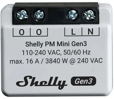 Măsurător inteligent Shelly – PM Mini Gen3, 16A, gri