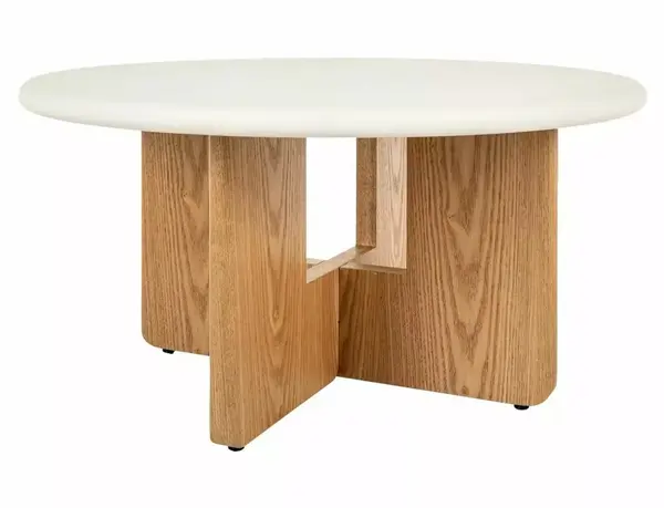 Măsuță de cafea Alma ecru / stejar ø45/h50 cm