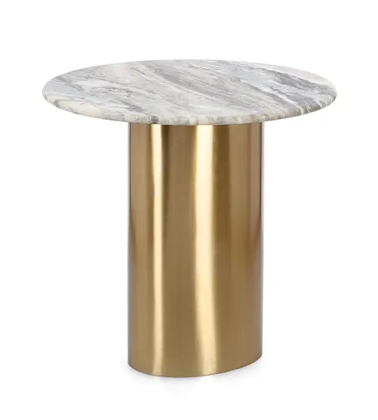 Masuta de cafea CADMUS Ø45x44 CM - Alb/Gold