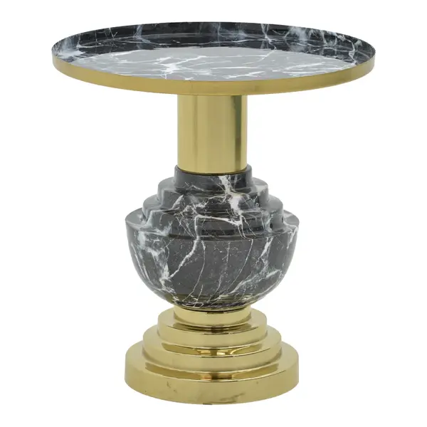 Masuta de cafea Cogent metal negru, auriu, 46x46x50 cm