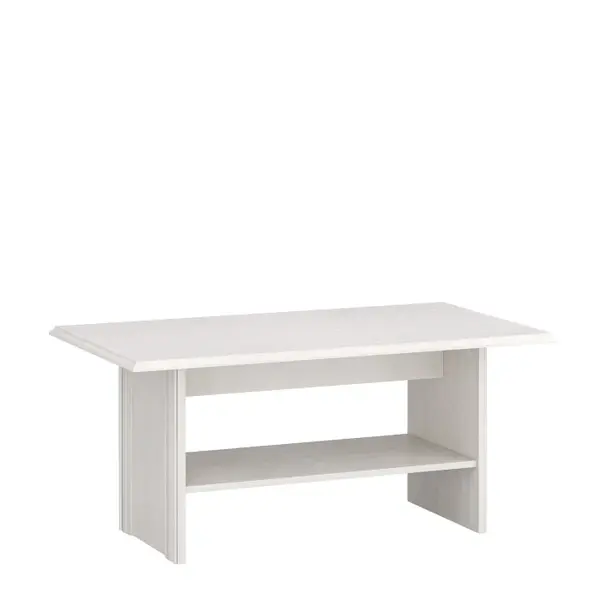 Masuta de cafea cu polita TIFFANY II, crem fineline, 110x60x50 cm