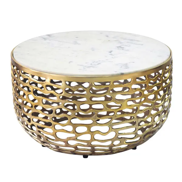 Măsuță De Cafea din metal, piatră, 60/60/35 cm
