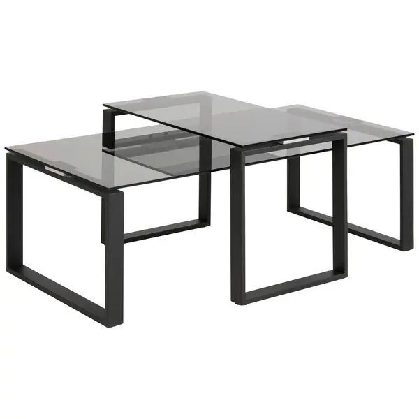 Măsuță De Cafea din metal, sticlă, 115/55/45 cm