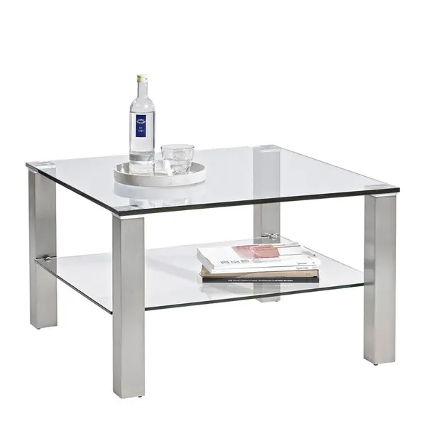 Măsuță De Cafea din metal, sticlă, 75/75/43 cm