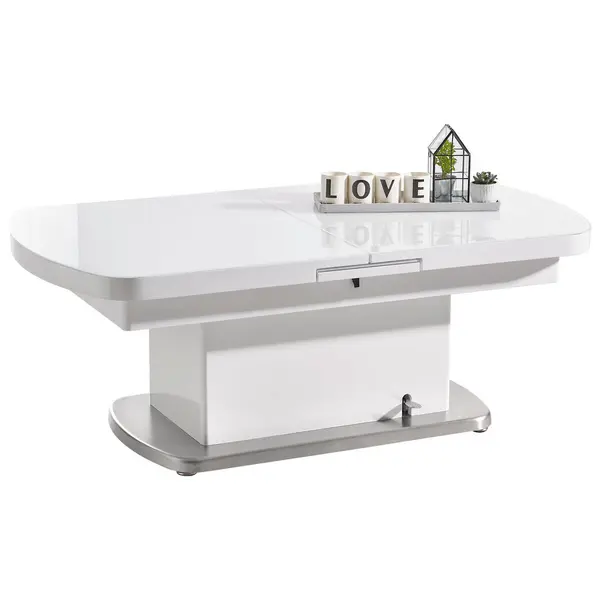 Măsuță De Cafea din metal, sticlă, material pe bază de lemn, 135/75/50 cm