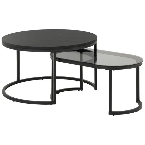 Măsuță De Cafea din metal, sticlă, material pe bază de lemn, 70/42/70 cm