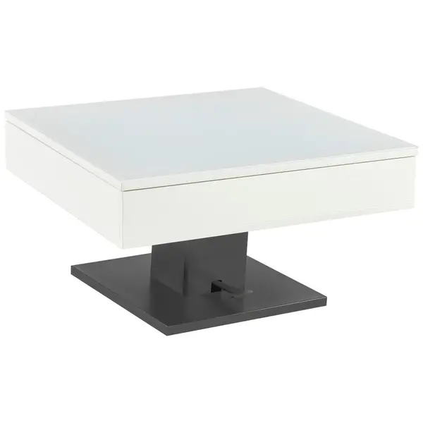 Măsuță De Cafea din metal, sticlă, material pe bază de lemn, 80/80/47 cm