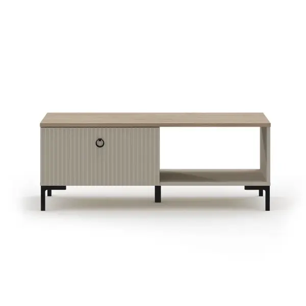 Masuta de cafea DOMINICA, 1 sertar, taupe + stejar silverjack, 110x61x42 cm