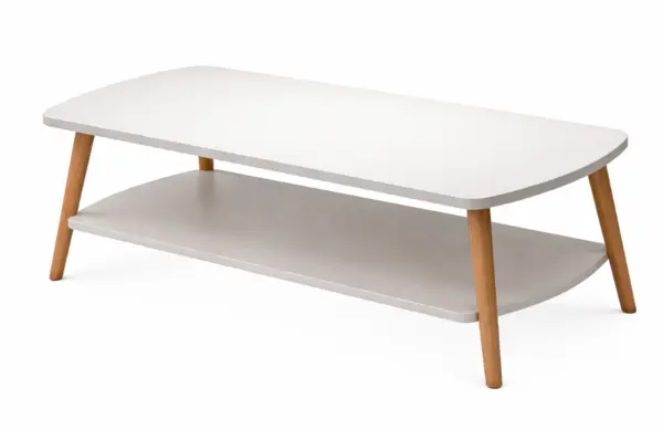Masuta de cafea dreptunghiulara cu colturi rotunjite 2 niveluri 100x48x42 cm