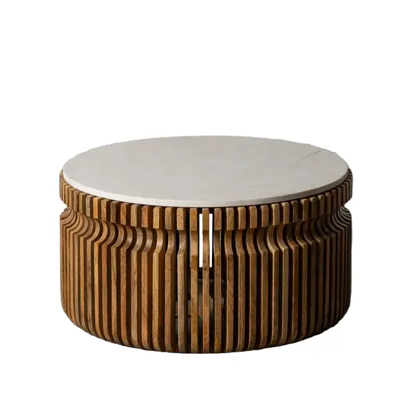 Masuta de cafea ENVAR Ø80 x 42 CM - Alb