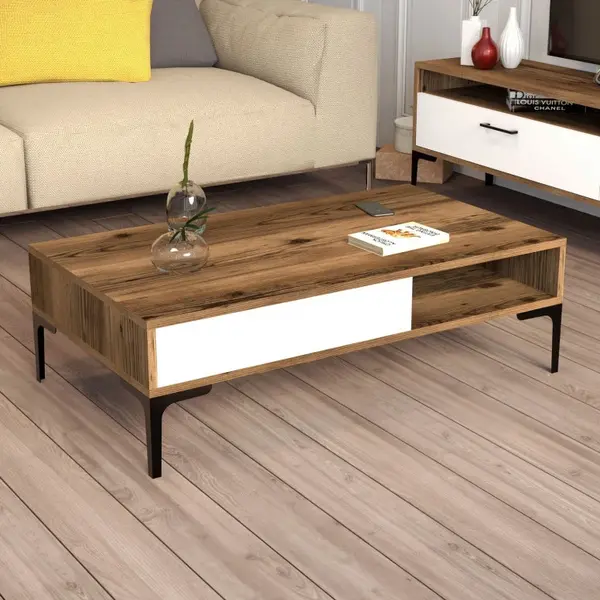 Masuta de Cafea Istanbul - Walnut, Alb
