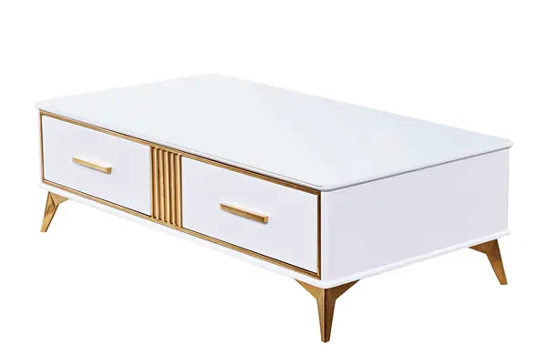 Masuta de cafea Laval alb/gold - H41 cm